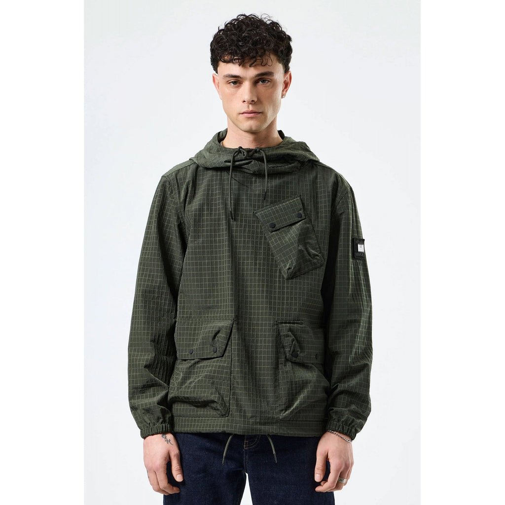 Weekend Offender OT3A05 Grohl Nylon Ripstop Overhead Lightweight Hood Top - Forest Green