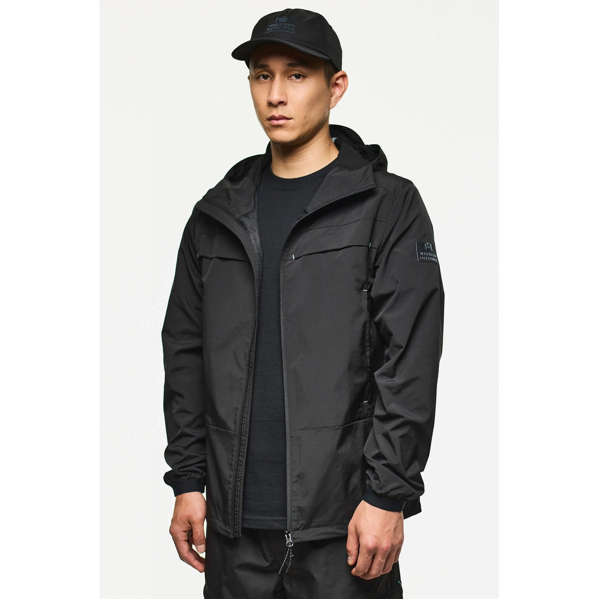 Weekend Offender JK3A35 Guadalajara Lightweight Windbreaker Hood Jacket - Black