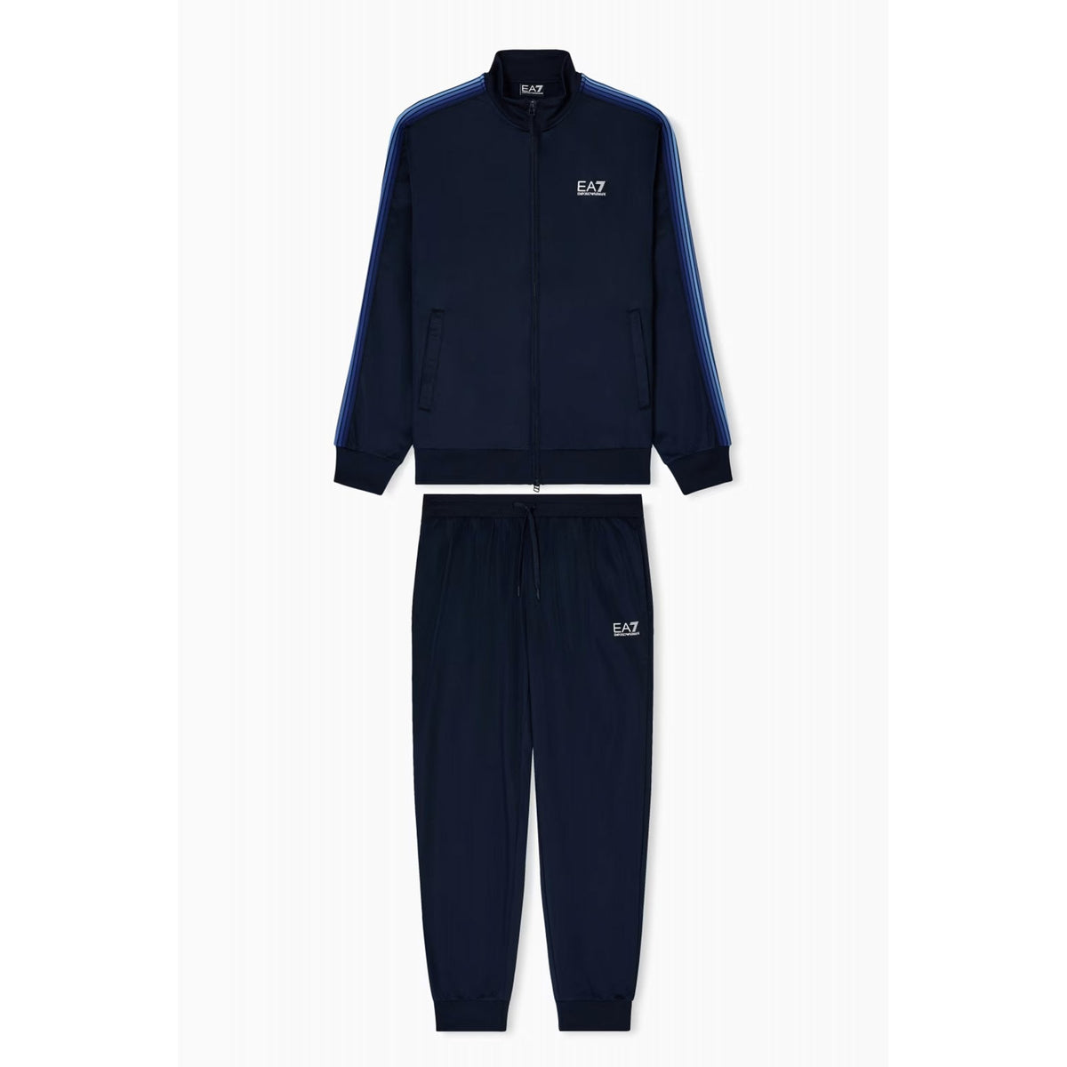 EA7 | Emporio Armani AF12449 0970 Contrast 7 Lines Tape Tracksuit Set - Dark Navy