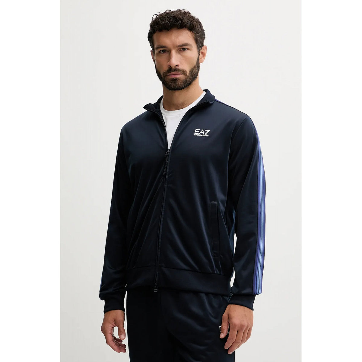 EA7 | Emporio Armani AF12449 0970 Contrast 7 Lines Tape Tracksuit Set - Dark Navy