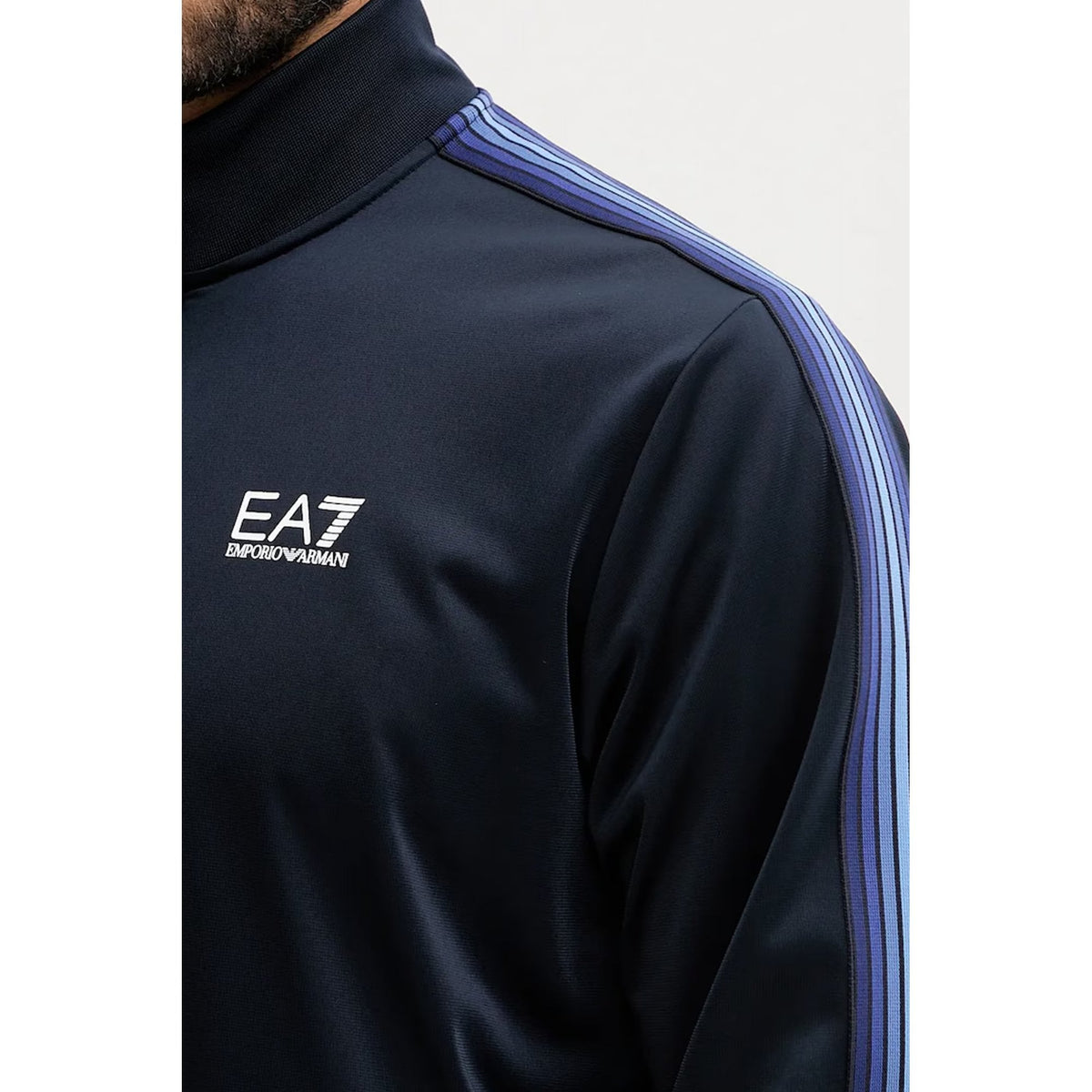 EA7 | Emporio Armani AF12449 0970 Contrast 7 Lines Tape Tracksuit Set - Dark Navy