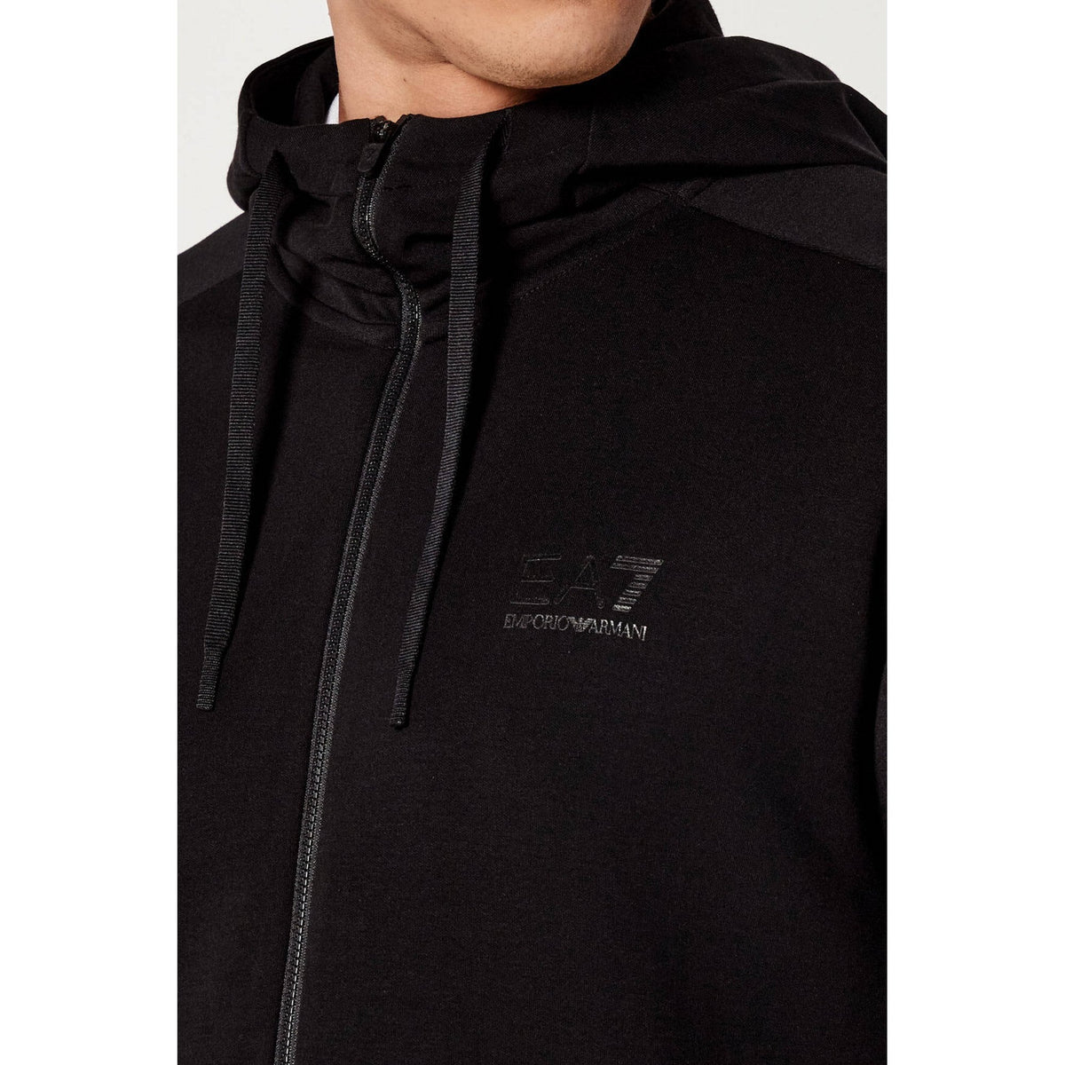EA7 | Emporio Armani AF12501 0665 Dynamic Athlete Natural VENTUS7 Hood Tracksuit Set - Black
