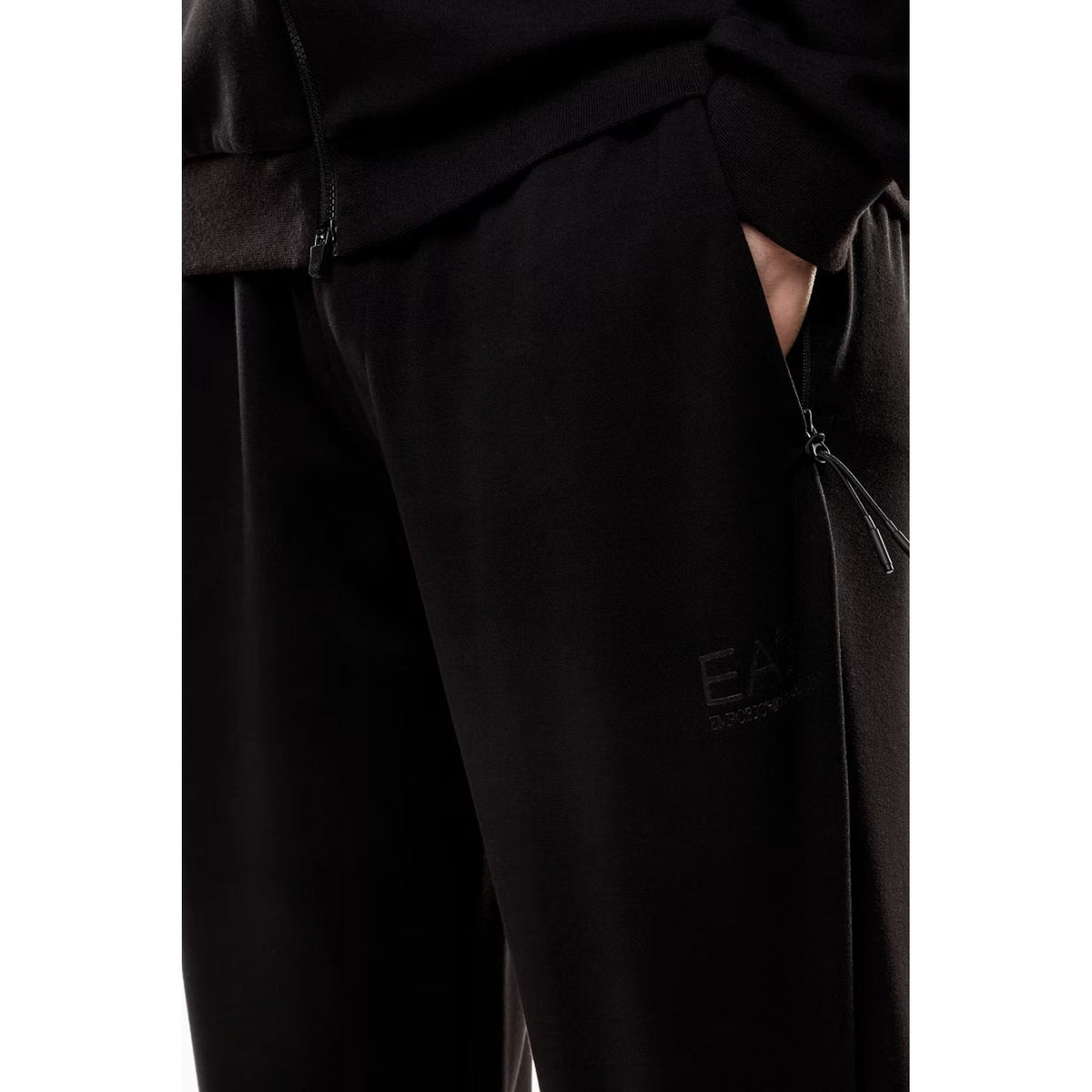 EA7 | Emporio Armani AF12501 0665 Dynamic Athlete Natural VENTUS7 Hood Tracksuit Set - Black