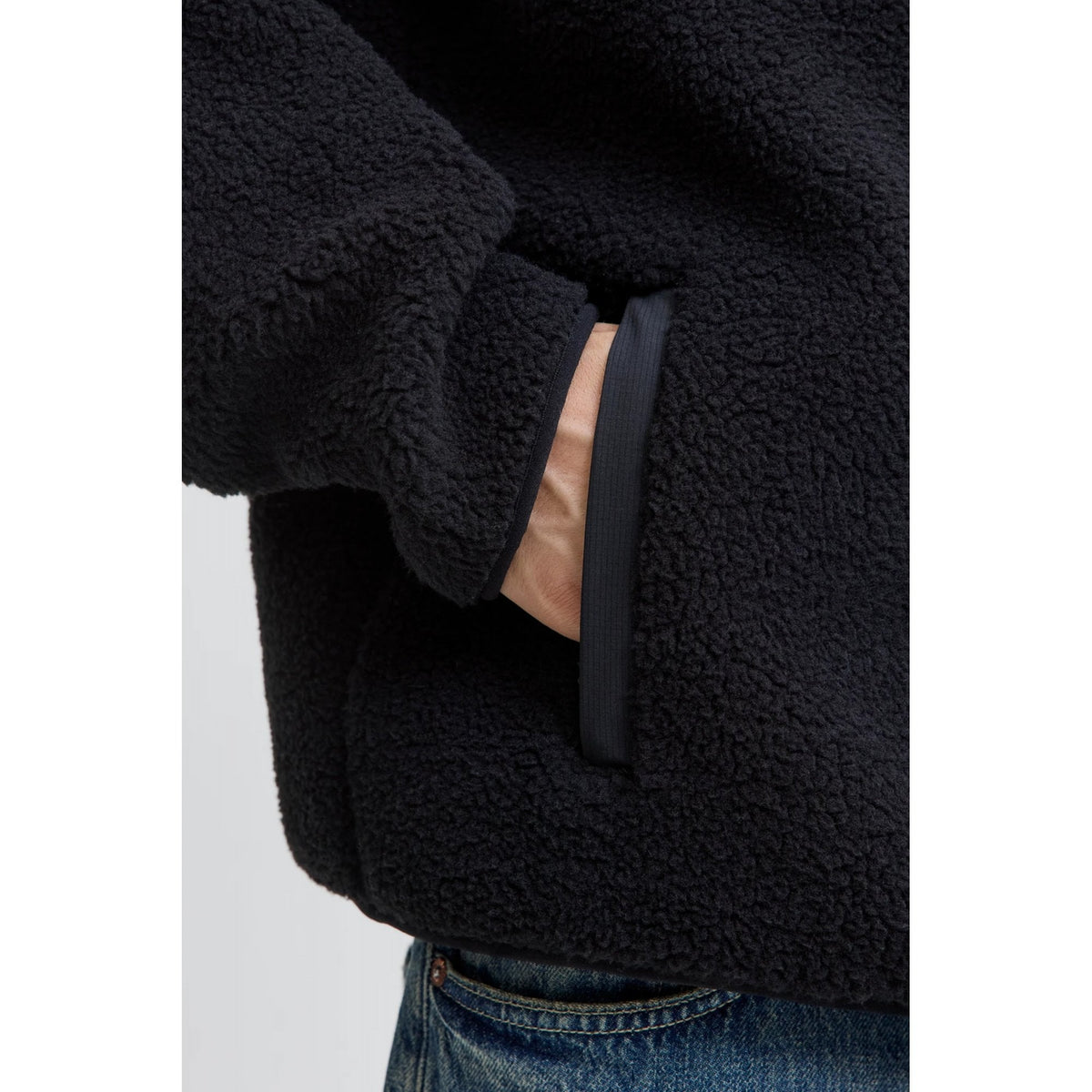 Jack Jones Thatcher High Neck Full Zip Polartec Fleece Jacket - Black