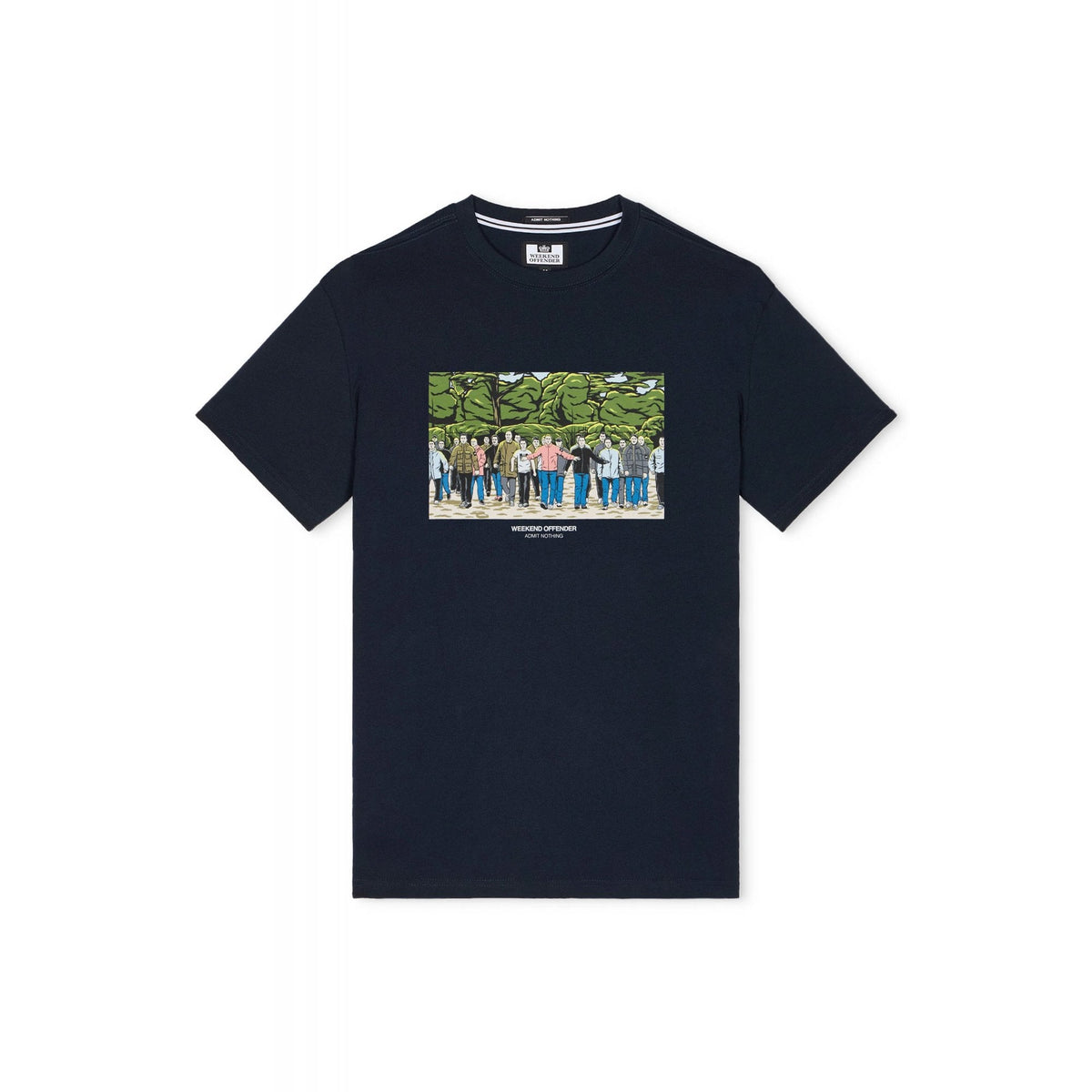 Weekend Offender PT3A19 GSE Fight Scene Graphic Print Half Sleeve T-Shirt - Navy
