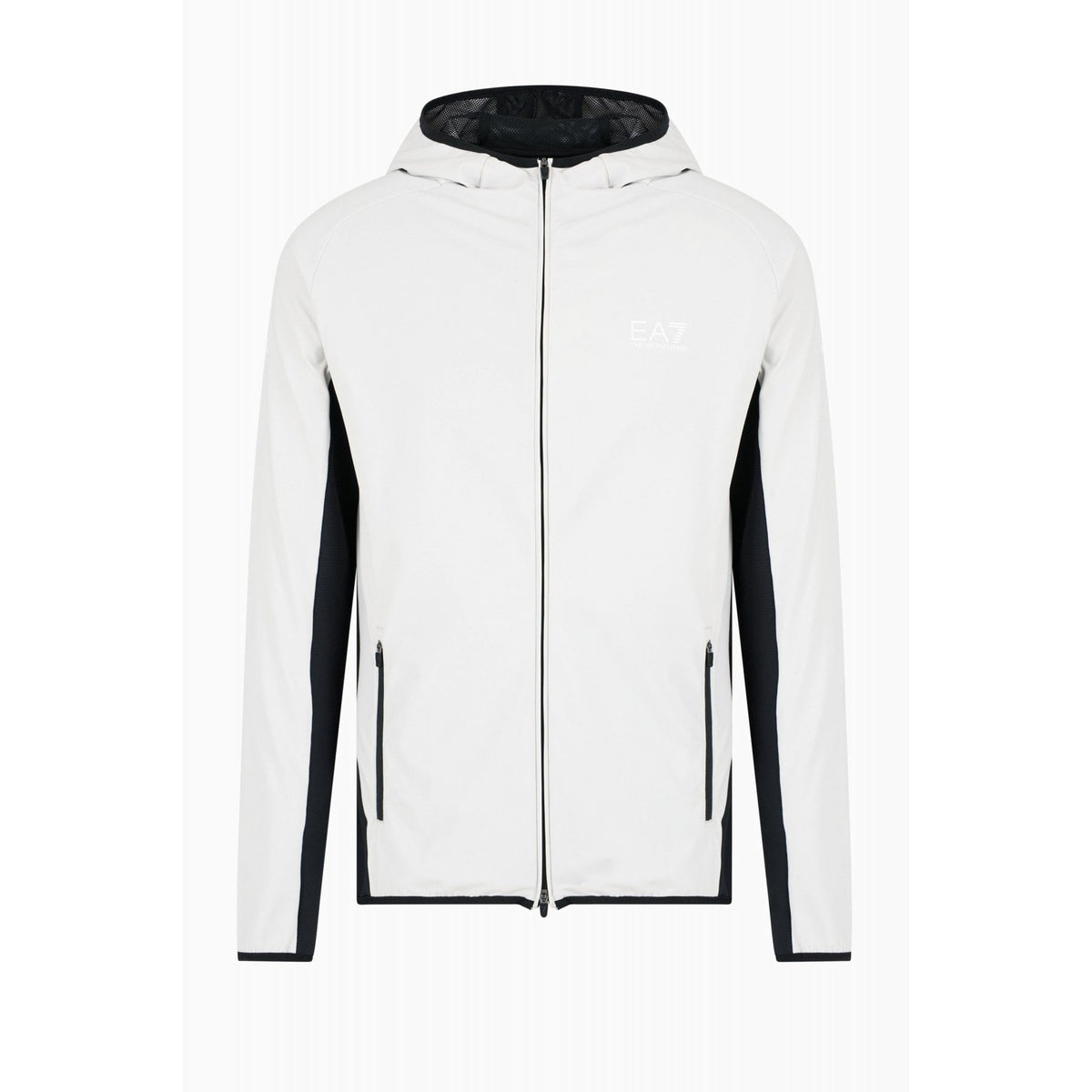EA7 | Emporio Armani 7M000047 AF13534 Full Zip  Lightweight Hood Track Jacket - Light Grey