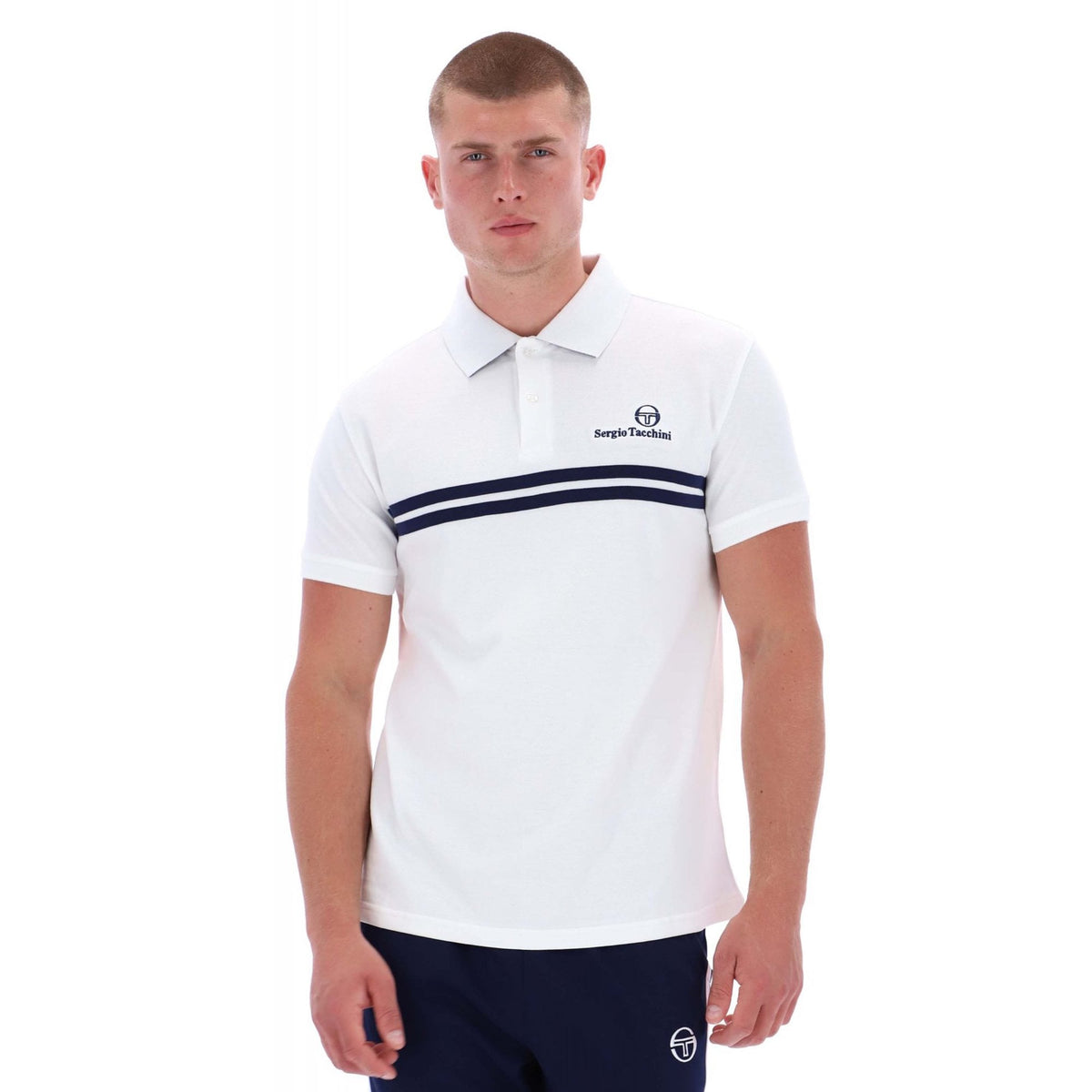 Sergio Tacchini | New Supermac 1140-210 Contrast Double Stripe Polo T-Shirt