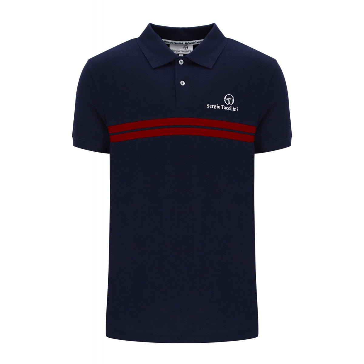 Sergio Tacchini | New Supermac 1140-210 Contrast Double Stripe Polo T-Shirt