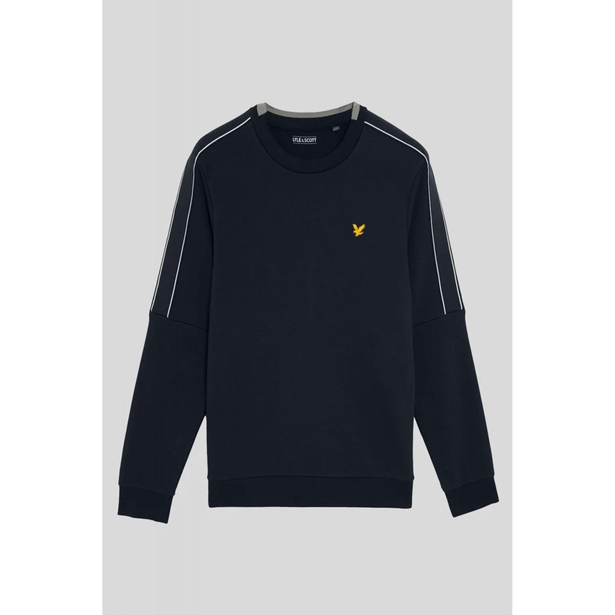 Lyle & Scott | ML2387SP Sports Reflect Tape Rubberised Logo Crew Neck Sweat Top - Navy