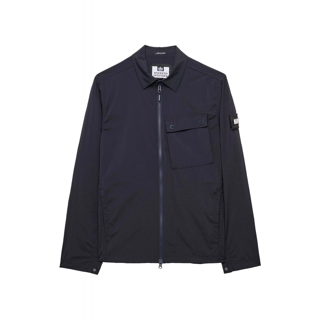Weekend Offender OS3A03 Southbank Lightweight Technical Nylon Collar Overshirt Jacket