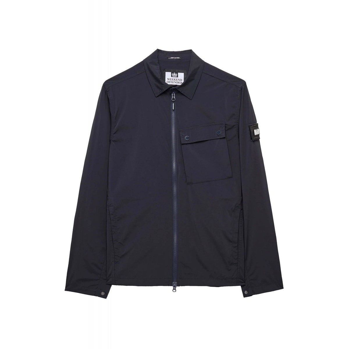 Weekend Offender OS3A03 Southbank Lightweight Technical Nylon Collar Overshirt Jacket