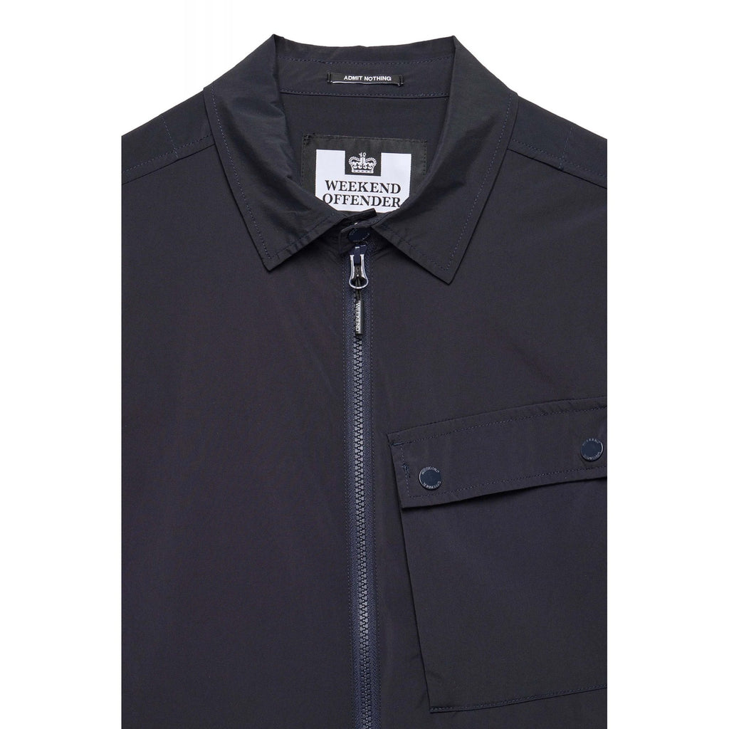 Weekend Offender OS3A03 Southbank Lightweight Technical Nylon Collar Overshirt Jacket