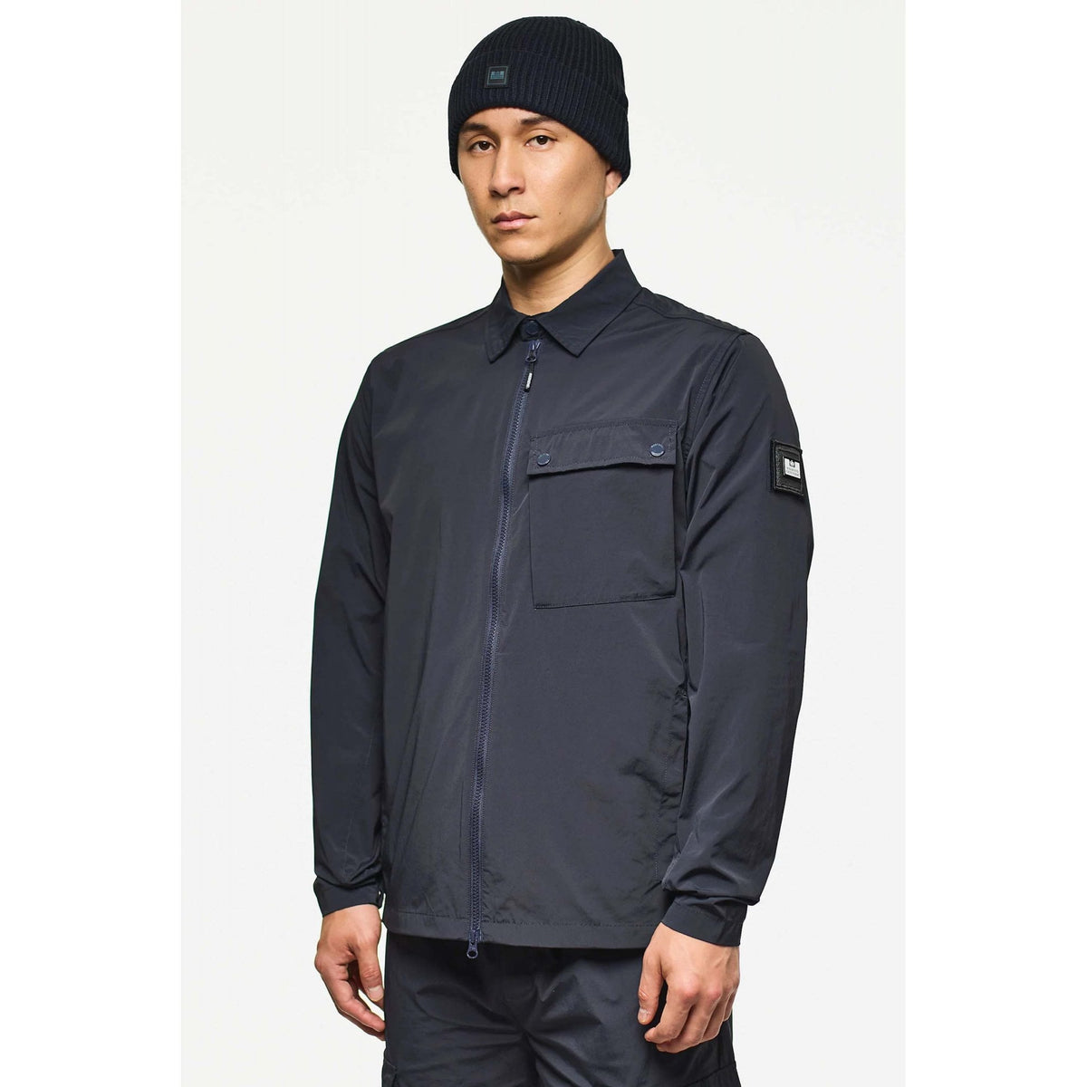 Weekend Offender OS3A03 Southbank Lightweight Technical Nylon Collar Overshirt Jacket