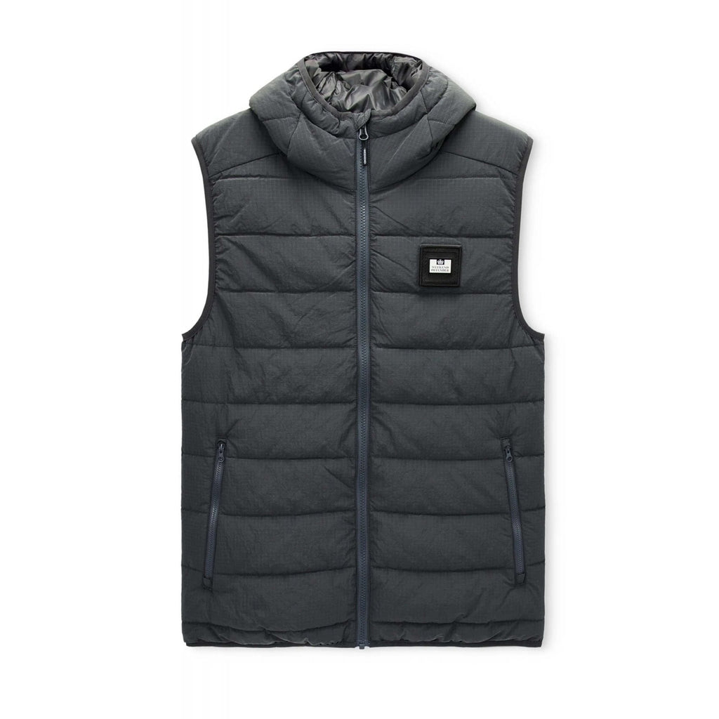 Weekend Offender JK3A03 Toronto Padded Lightweight Nylon Hood Gilet - Cyclone Grey