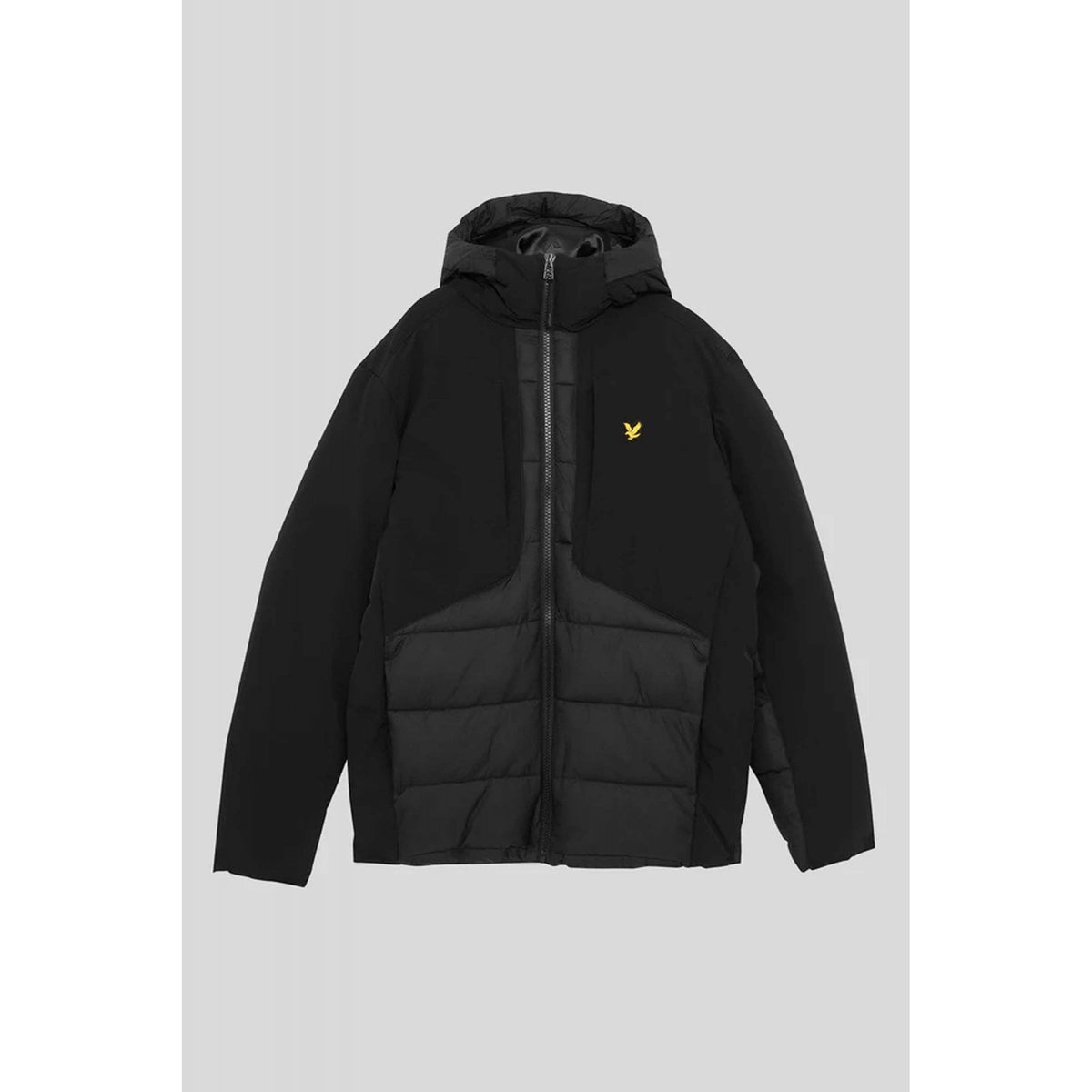 Lyle & Scott | JK2380SP Wadded Hybrid Panel Puffer Hood Jacket - Black