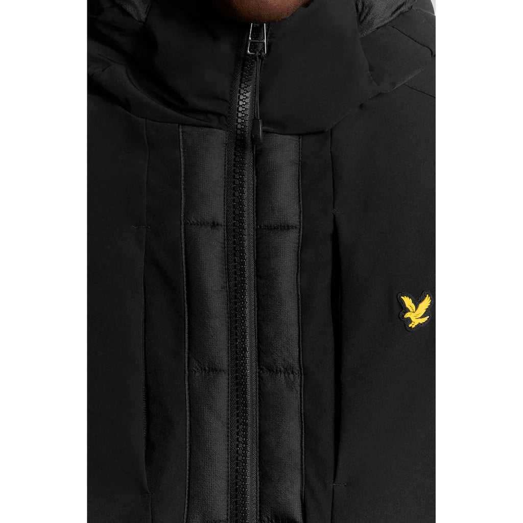 Lyle & Scott | JK2380SP Wadded Hybrid Panel Puffer Hood Jacket - Black