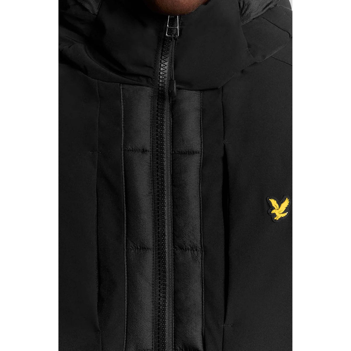 Lyle & Scott | JK2380SP Wadded Hybrid Panel Puffer Hood Jacket - Black