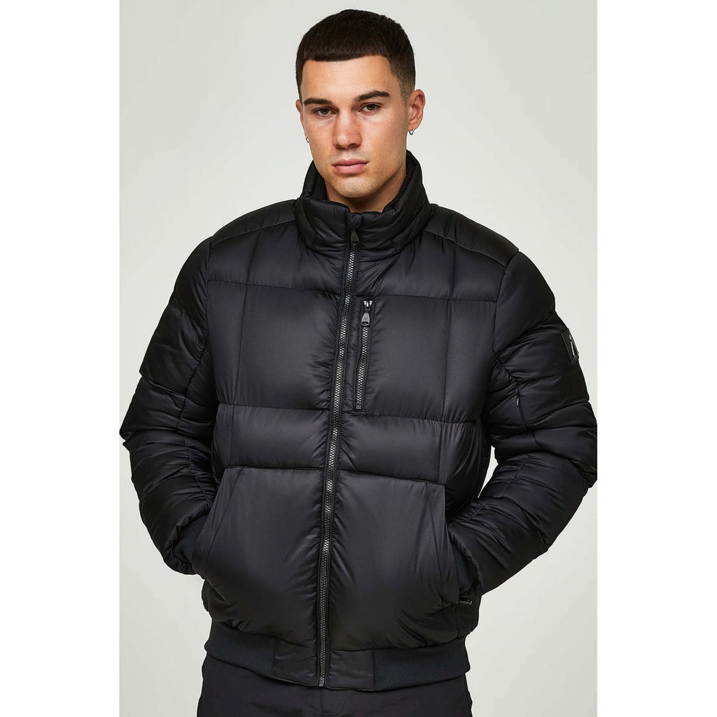 Alessandro Zavetti | AZ Savinio 5964 Short Puffer Bomber Faux Fur Hood Jacket - Black
