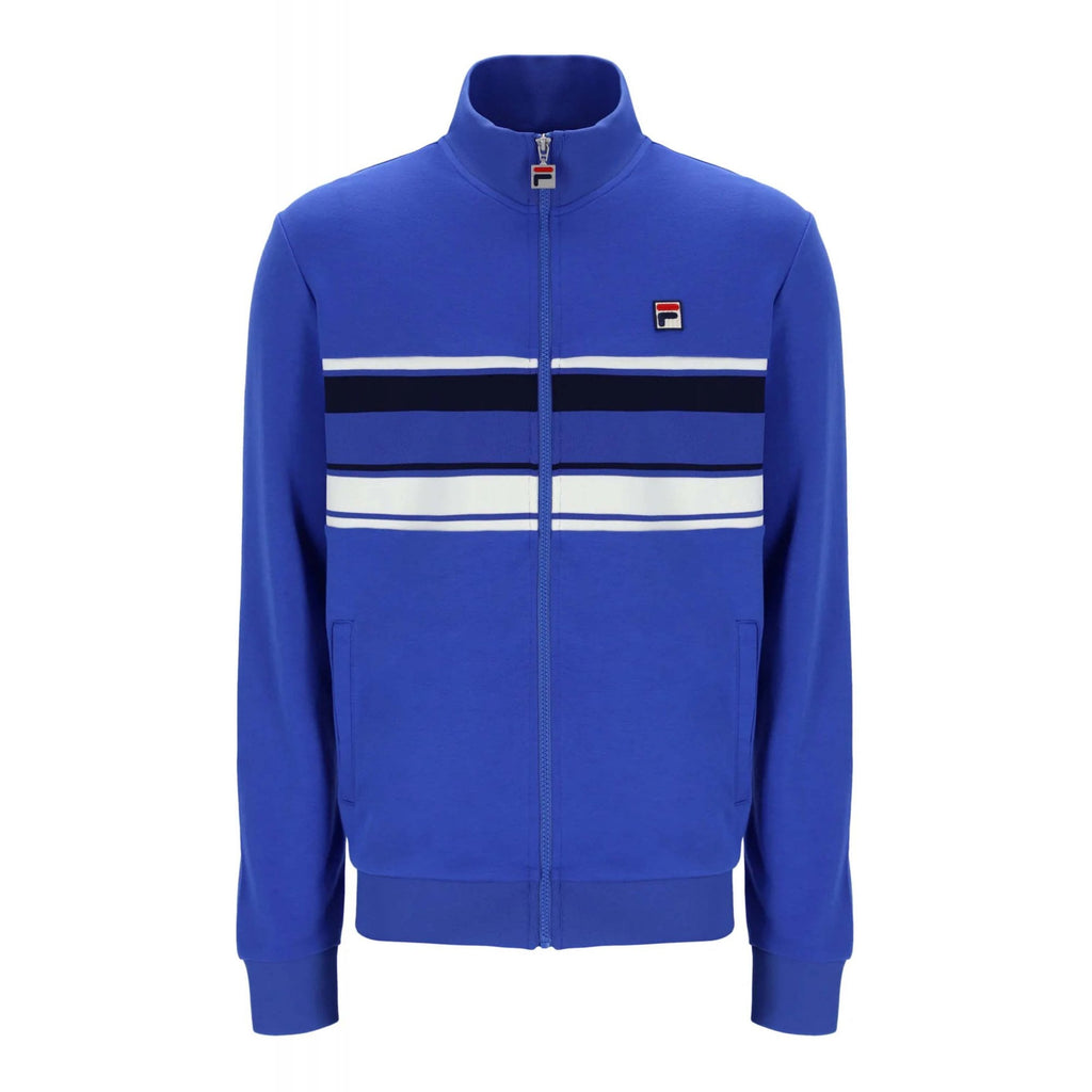 Fila Vintage Vinnie MH028 Contrast Stripe Panel Cut & Sew Track Top - Dazzling Blue