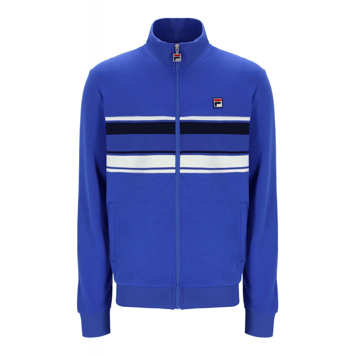 Fila Vintage Vinnie MH028 Contrast Stripe Panel Cut & Sew Track Top - Dazzling Blue