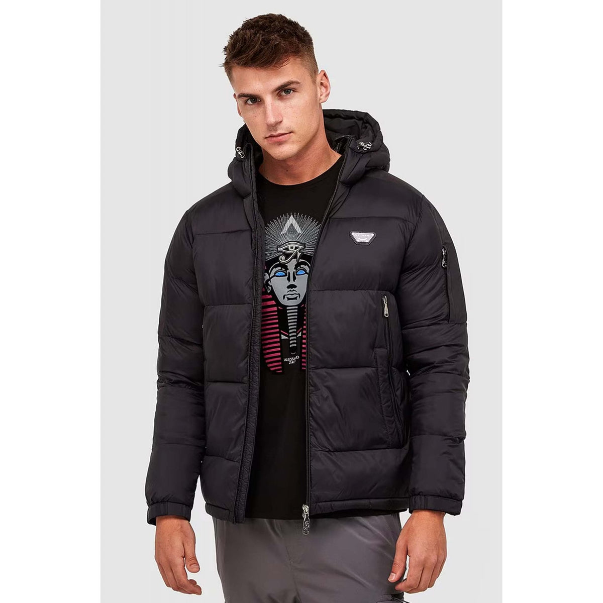 Alessandro Zavetti | AZ Nevori 8510 Short Puffer Hood Jacket - Black