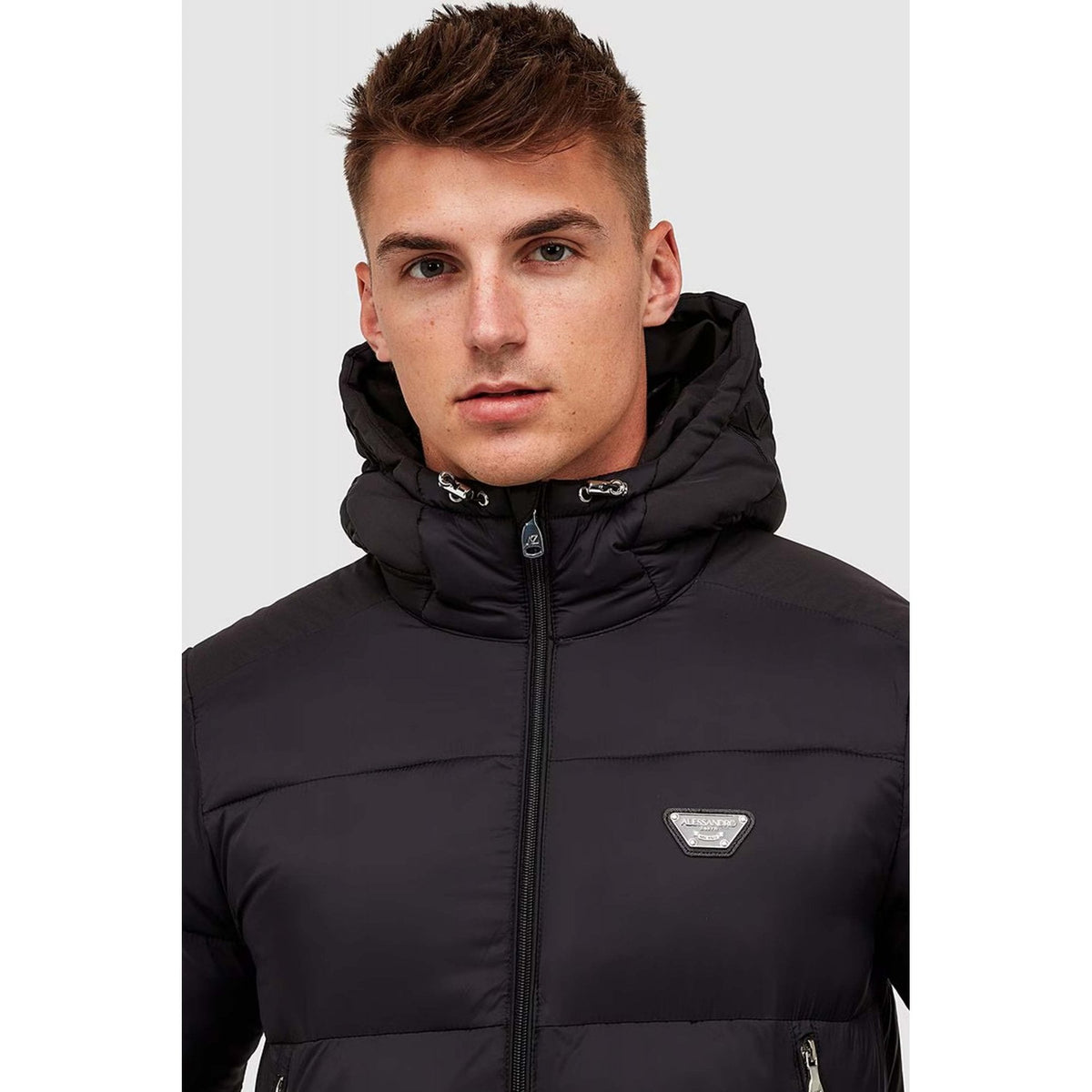 Alessandro Zavetti | AZ Nevori 8510 Short Puffer Hood Jacket - Black