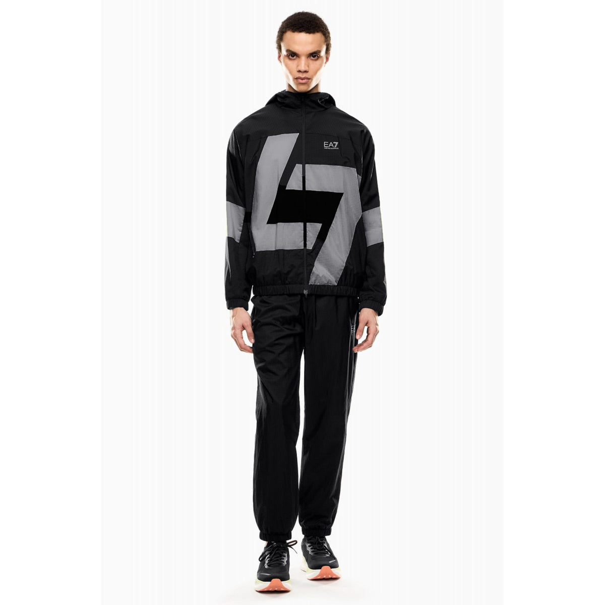 EA7 | Emporio Armani AF13415 0646 Dynamic Athlete Technical Fabric VENTUS7 Hood Tracksuit Set - Black
