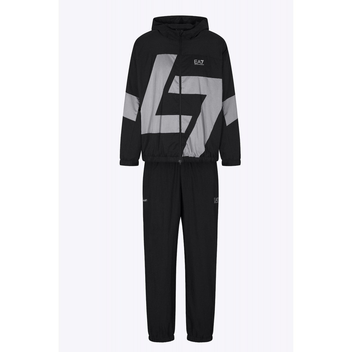 EA7 | Emporio Armani AF13415 0646 Dynamic Athlete Technical Fabric VENTUS7 Hood Tracksuit Set - Black