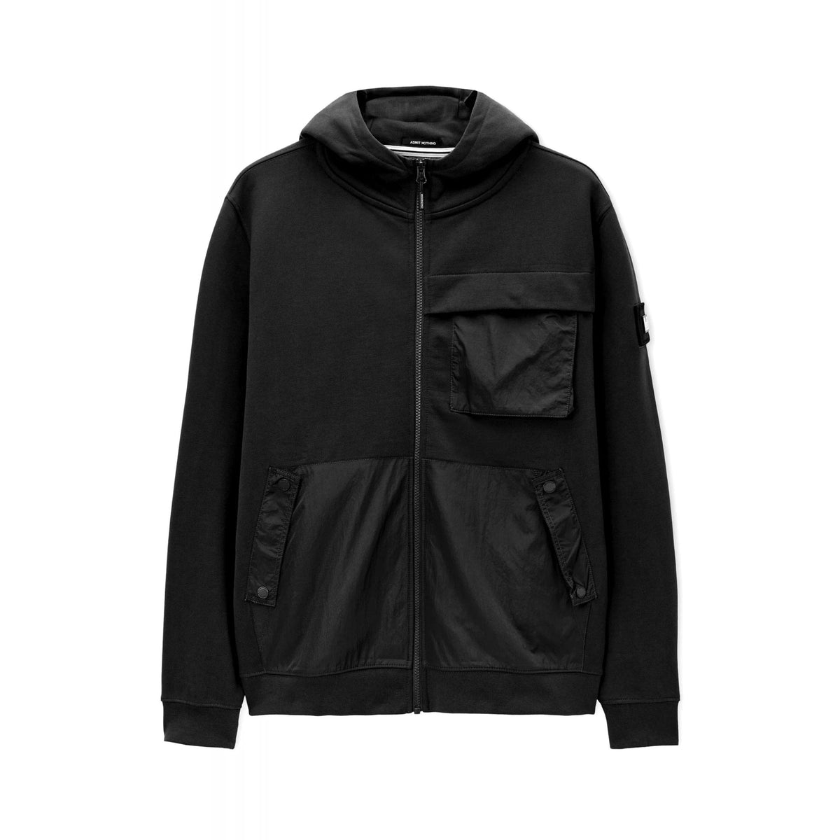 Weekend Offender HD3A05 Daponte Nylon Panel Full Zip Hood Top - Black