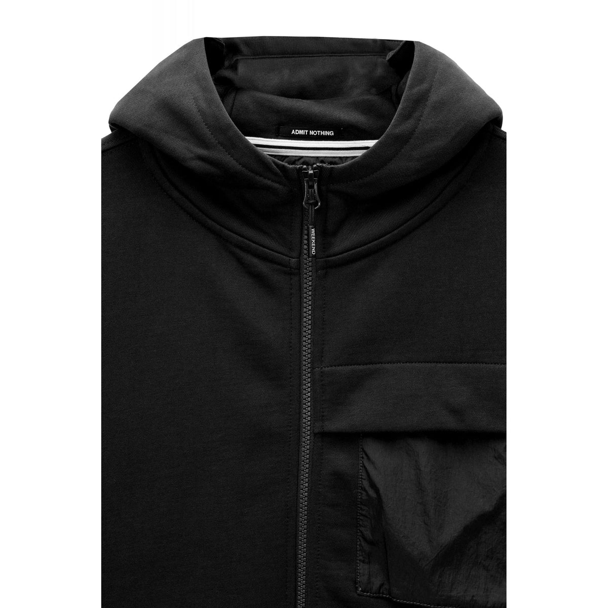 Weekend Offender HD3A05 Daponte Nylon Panel Full Zip Hood Top - Black