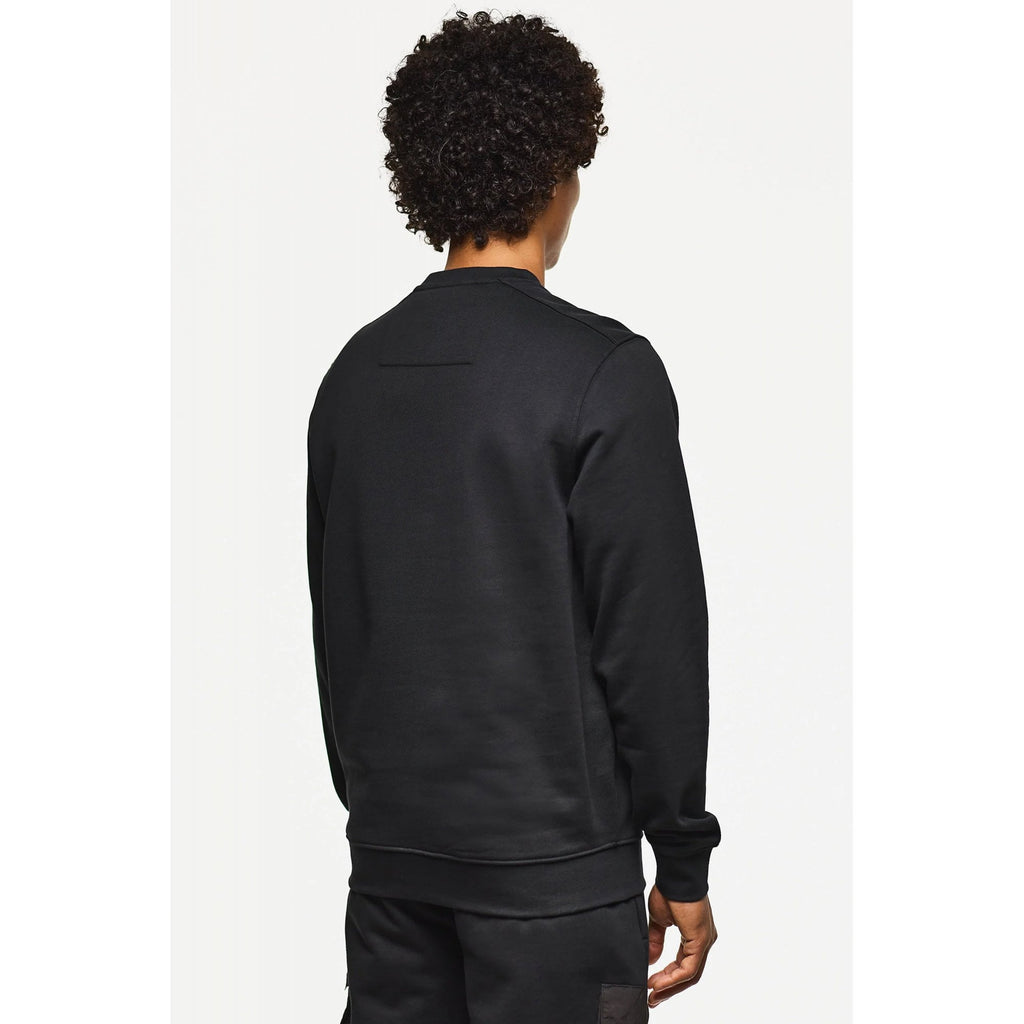 Weekend Offender SW3A16 Neve Nylon Pocket Cotton Crew Sweat Top - Black