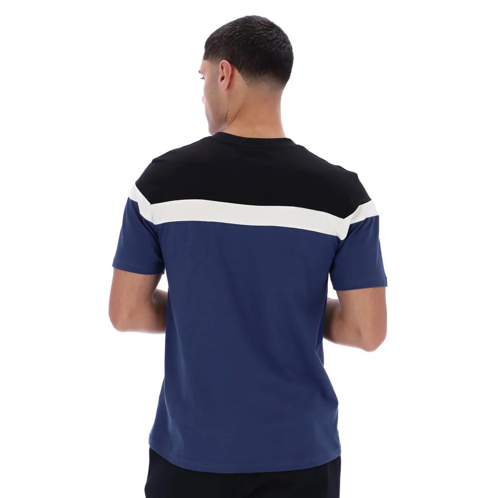 Fila Aiden MH015 Colour Block Design Cut & Sew Half Sleeve T-Shirt - Black/Navy