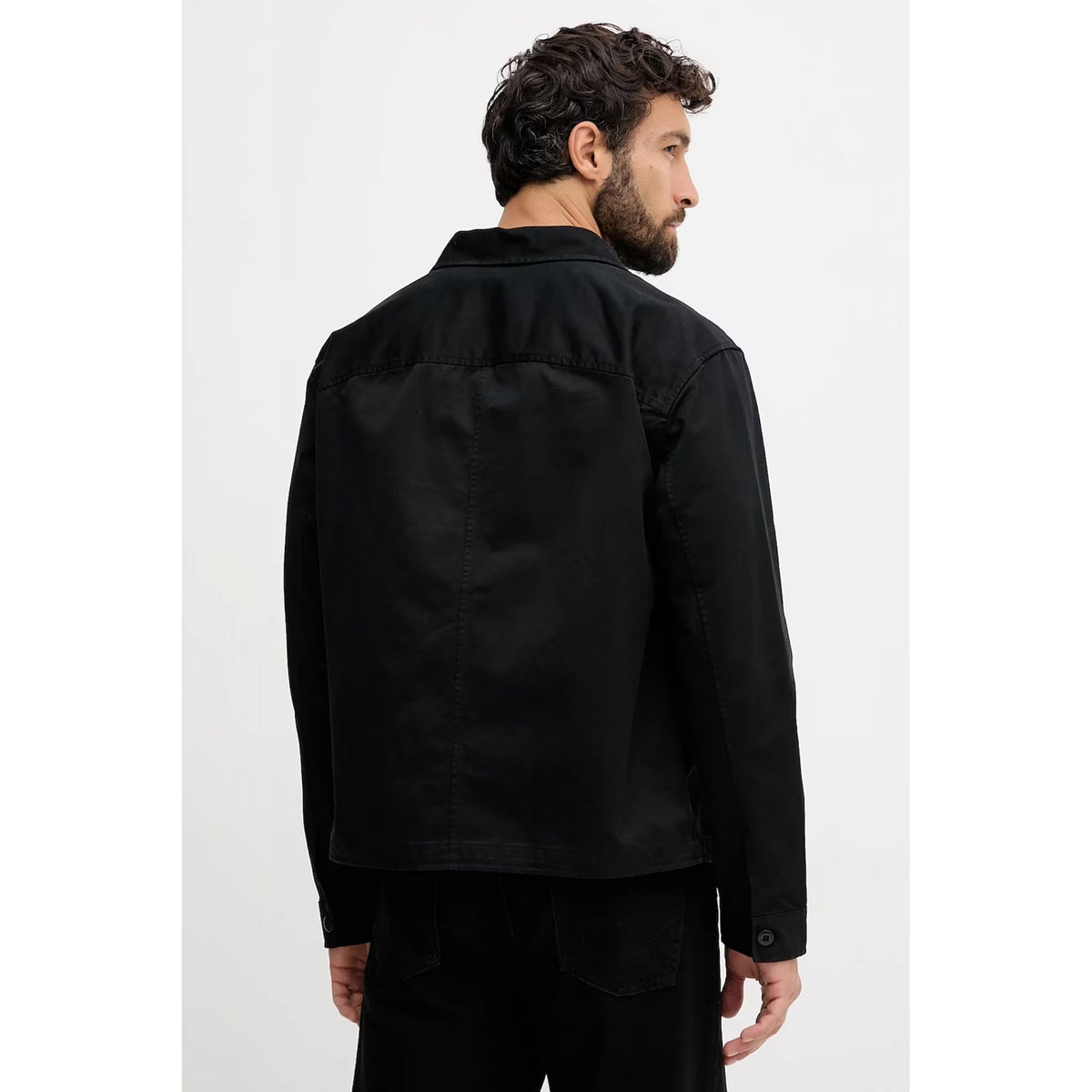 Calvin Klein Jeans | LV04RD110G Monogram Bagde Cotton Twill Relaxed Fit Buttoned Overshirt Jacket