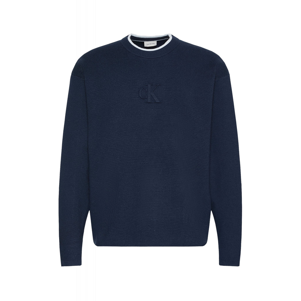 Calvin Klein Jeans | LV04RD300G 3D Logo Loose Fit Crew Jumper - Dark Navy