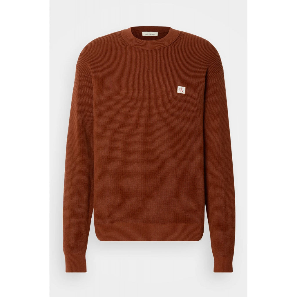 Calvin Klein Jeans | LV04RD313G Waffle Cotton Knit Loose Fit Crew Jumper