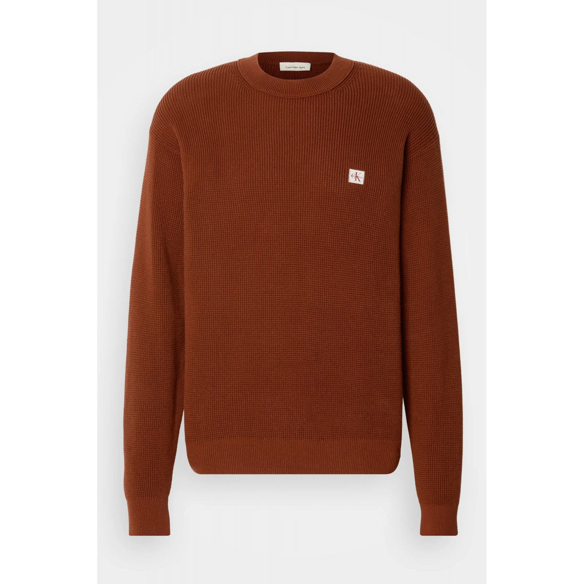 Calvin Klein Jeans | LV04RD313G Waffle Cotton Knit Loose Fit Crew Jumper