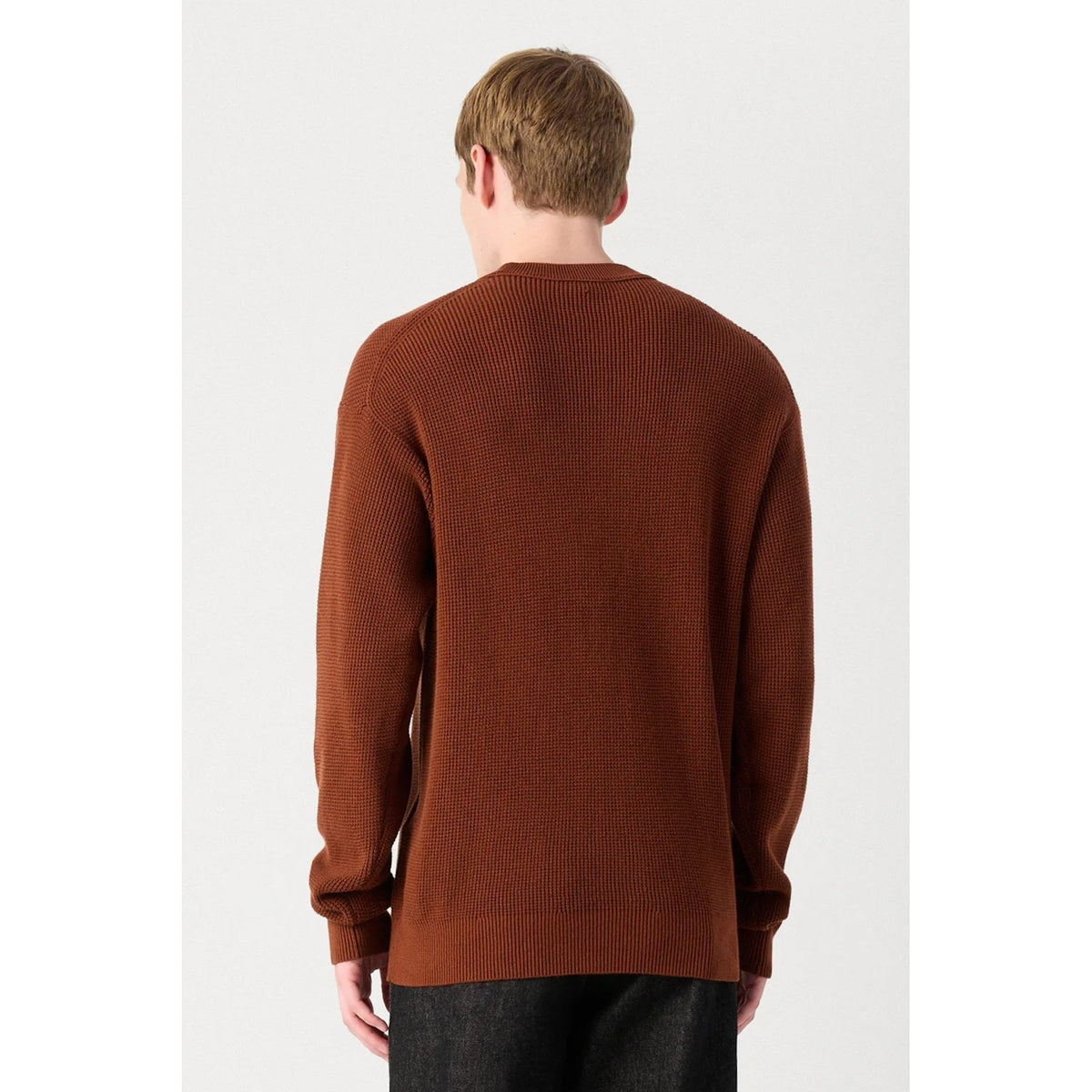 Calvin Klein Jeans | LV04RD313G Waffle Cotton Knit Loose Fit Crew Jumper