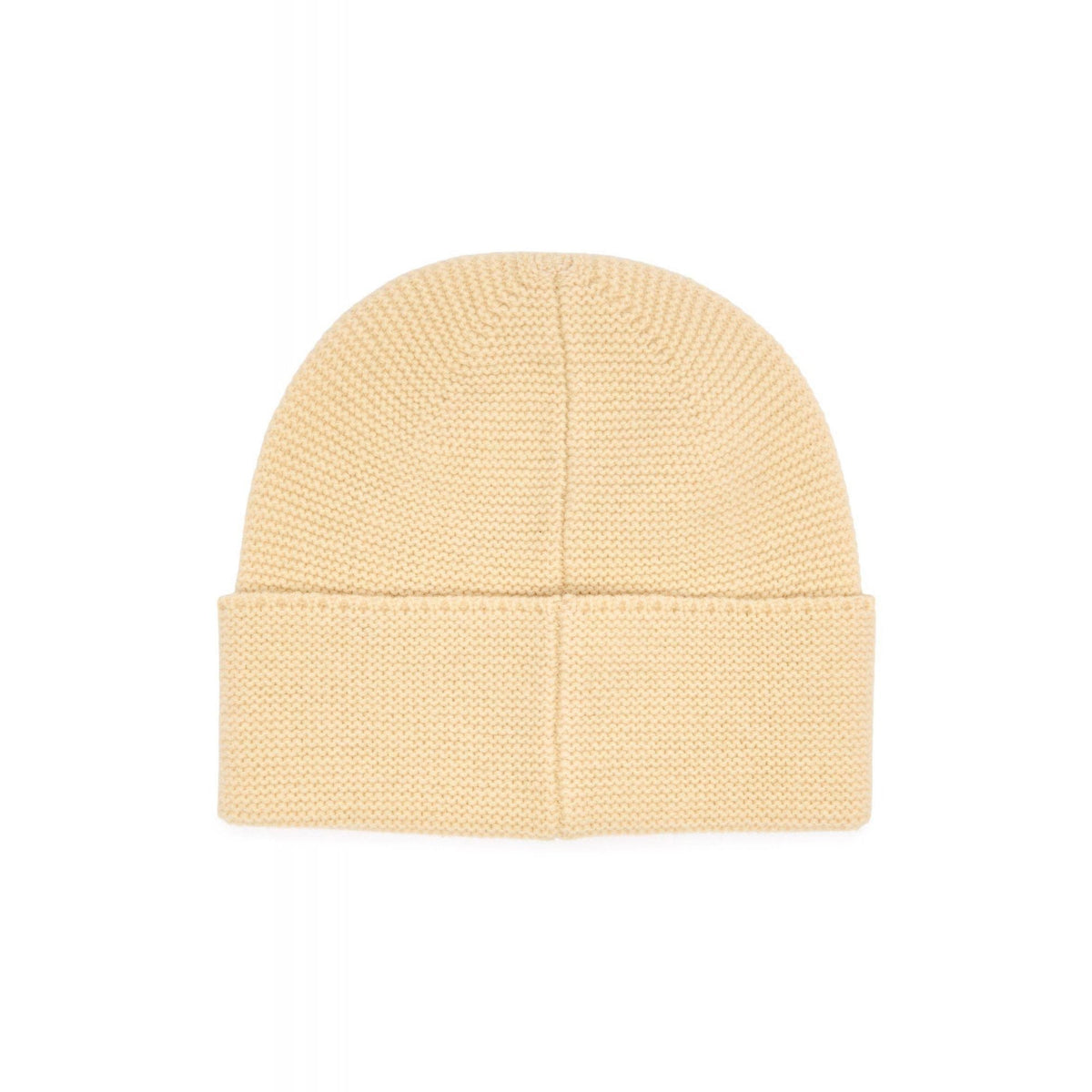 EA7 | Emporio Armani AF18021 0247 Knit Gold Patch Logo Wool Blend Beanie Hat