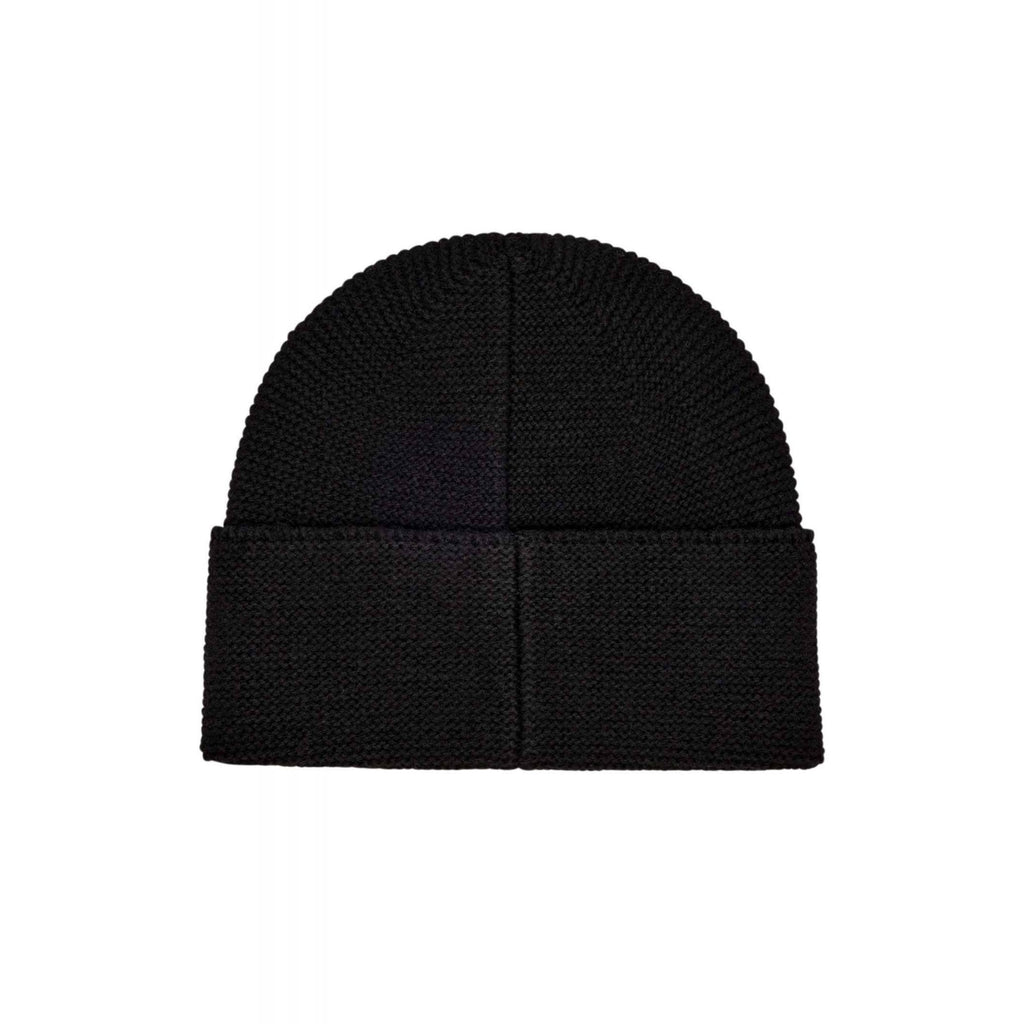 EA7 | Emporio Armani AF18021 0247 Knit Gold Patch Logo Wool Blend Beanie Hat