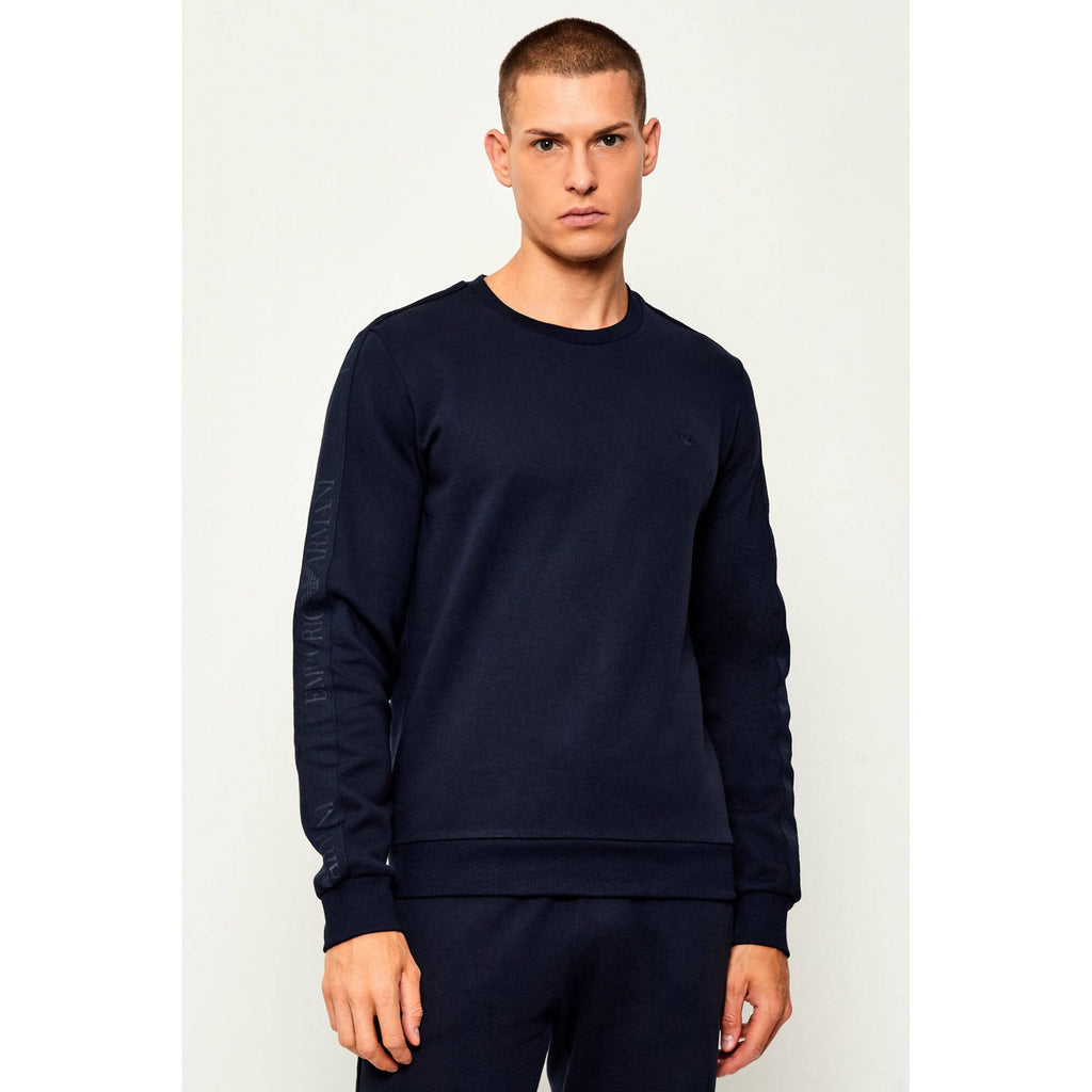 EA7 | Emporio Armani AF14976 1922 Contrast Tape Logo Sweat Top - Navy