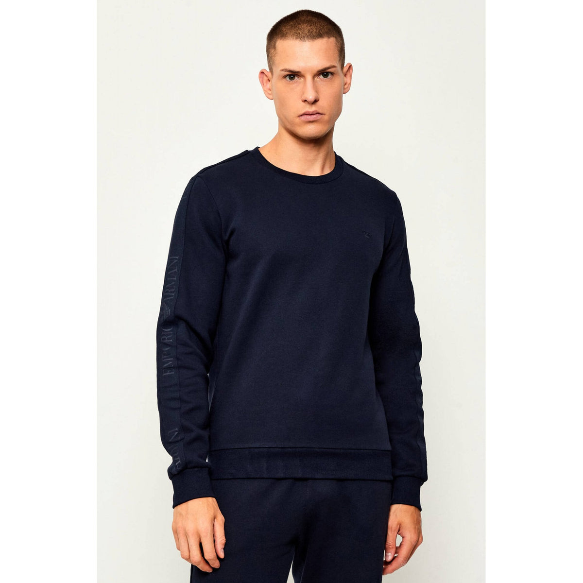 EA7 | Emporio Armani AF14976 1922 Contrast Tape Logo Sweat Top - Navy