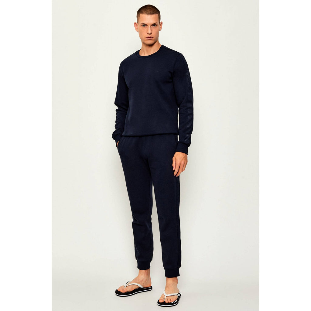 EA7 | Emporio Armani AF14976 1922 Contrast Tape Logo Sweat Top - Navy