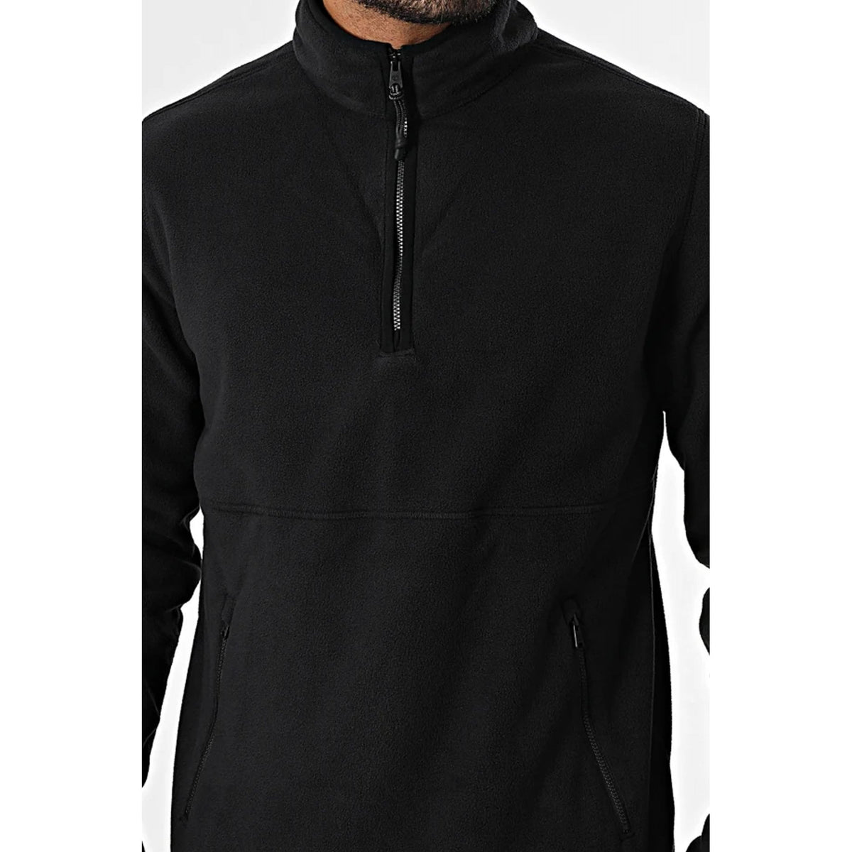 Timberland TB0A6HMQ Sherpa 1/4 Quarter Zip Soft Polar Fleece Top - Black