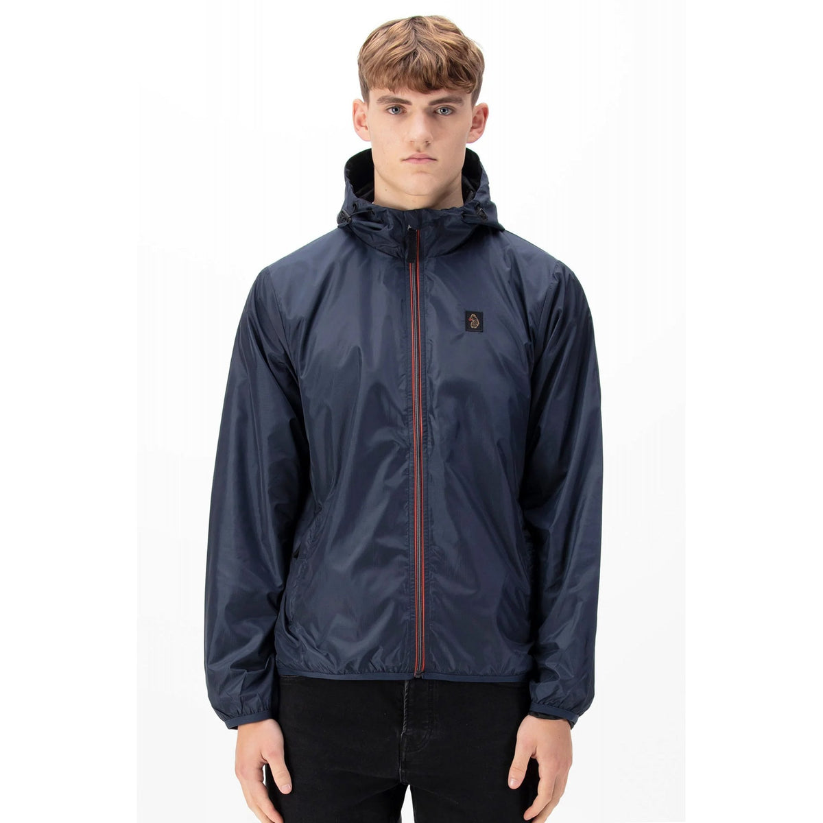 Luke | Sport M680714 Garnedd Waterproof Tri-colour Trim Lightweight Hood Jacket - Porpoise Navy