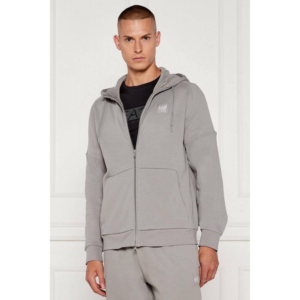 EA7 | Emporio Armani AF10377 0914 Train Invisibility Full Zip Hood Top - Light Grey
