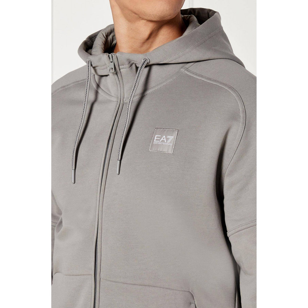 EA7 | Emporio Armani AF10377 0914 Train Invisibility Full Zip Hood Top - Light Grey
