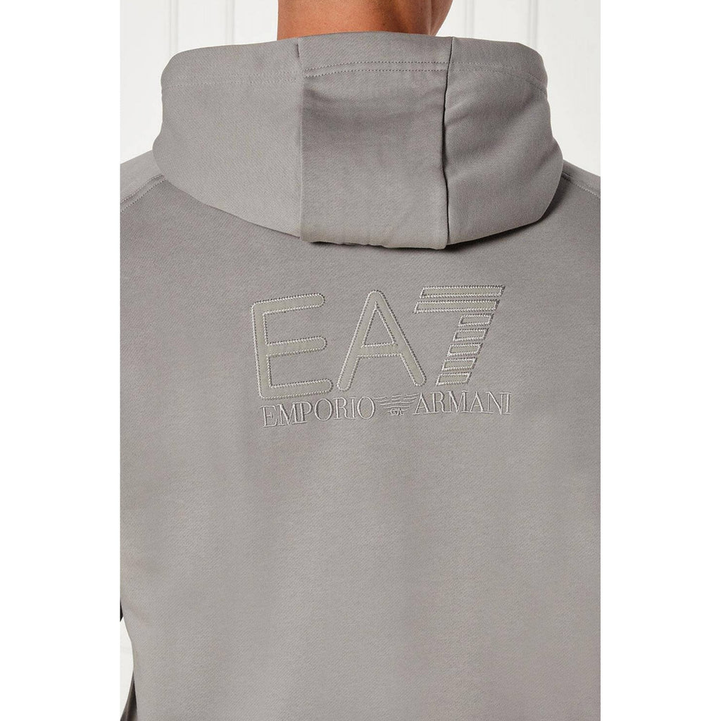 EA7 | Emporio Armani AF10377 0914 Train Invisibility Full Zip Hood Top - Light Grey
