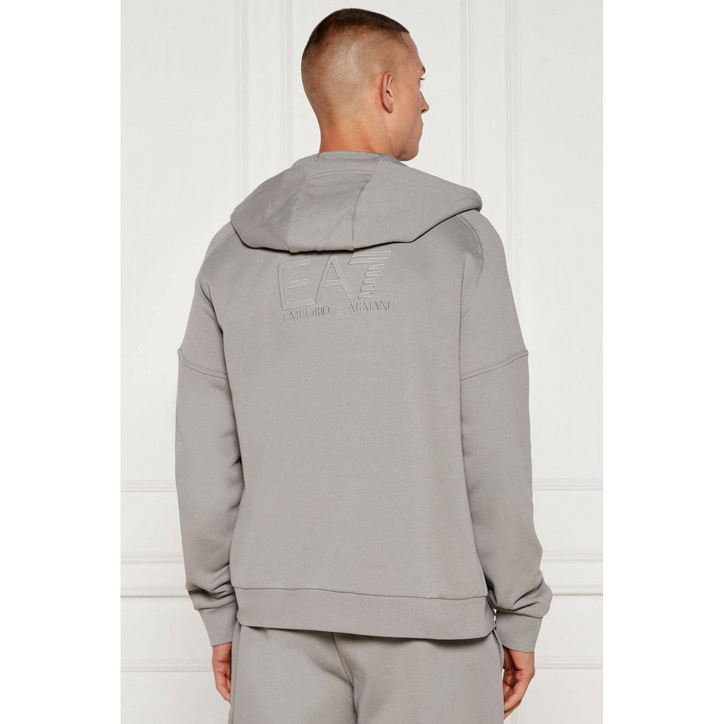 EA7 | Emporio Armani AF10377 0914 Train Invisibility Full Zip Hood Top - Light Grey
