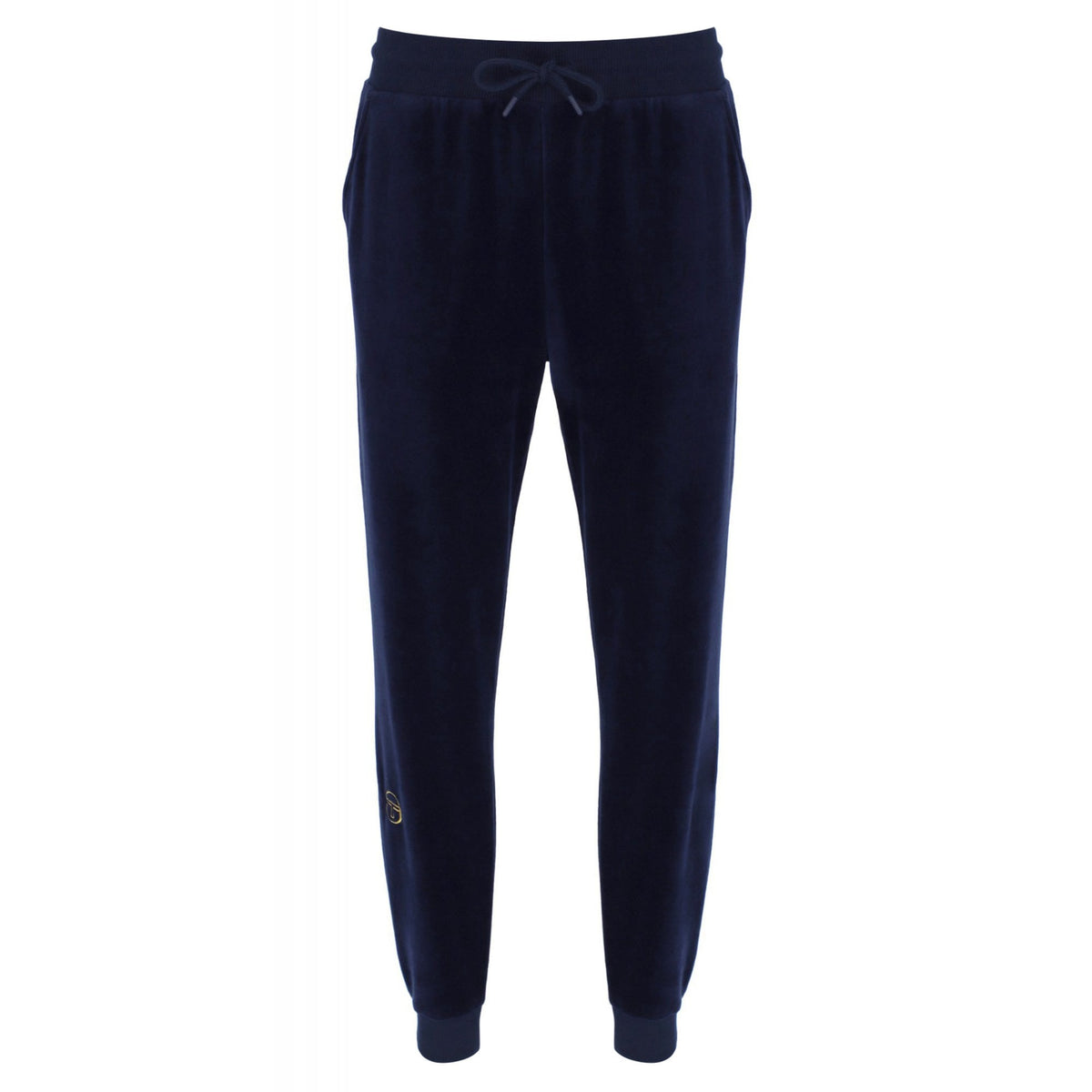 Sergio Tacchini | Court 1137-220 Retro Velour Plain Jogger - Navy/Gold