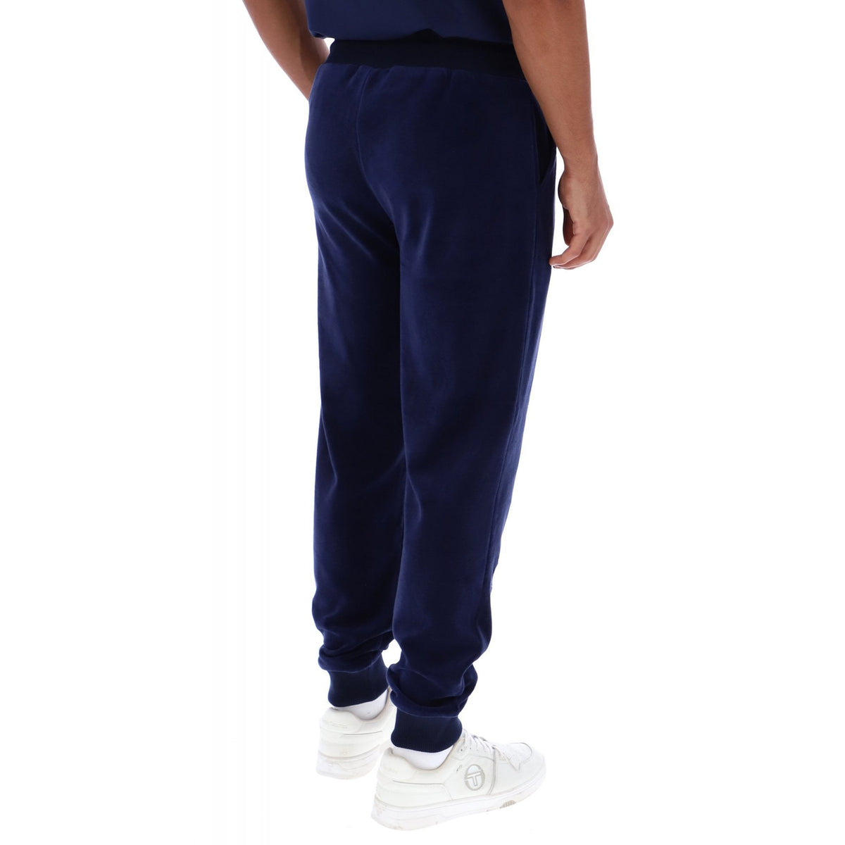 Sergio Tacchini | Court 1137-220 Retro Velour Plain Jogger - Navy/Gold
